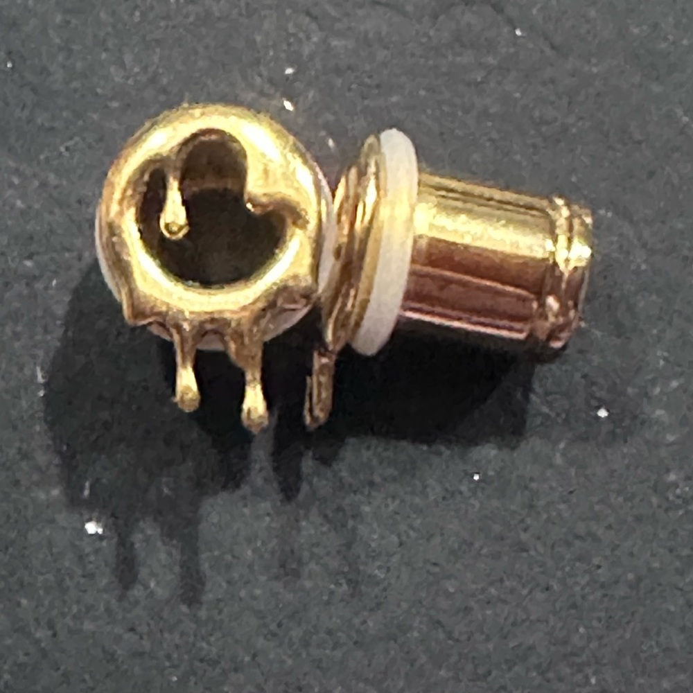 Drip gold over sterling silver plugs